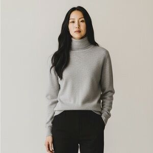 Lauren Ralph Lauren Silk Cashmere Gray Turtleneck Sweater Women’s Size XL